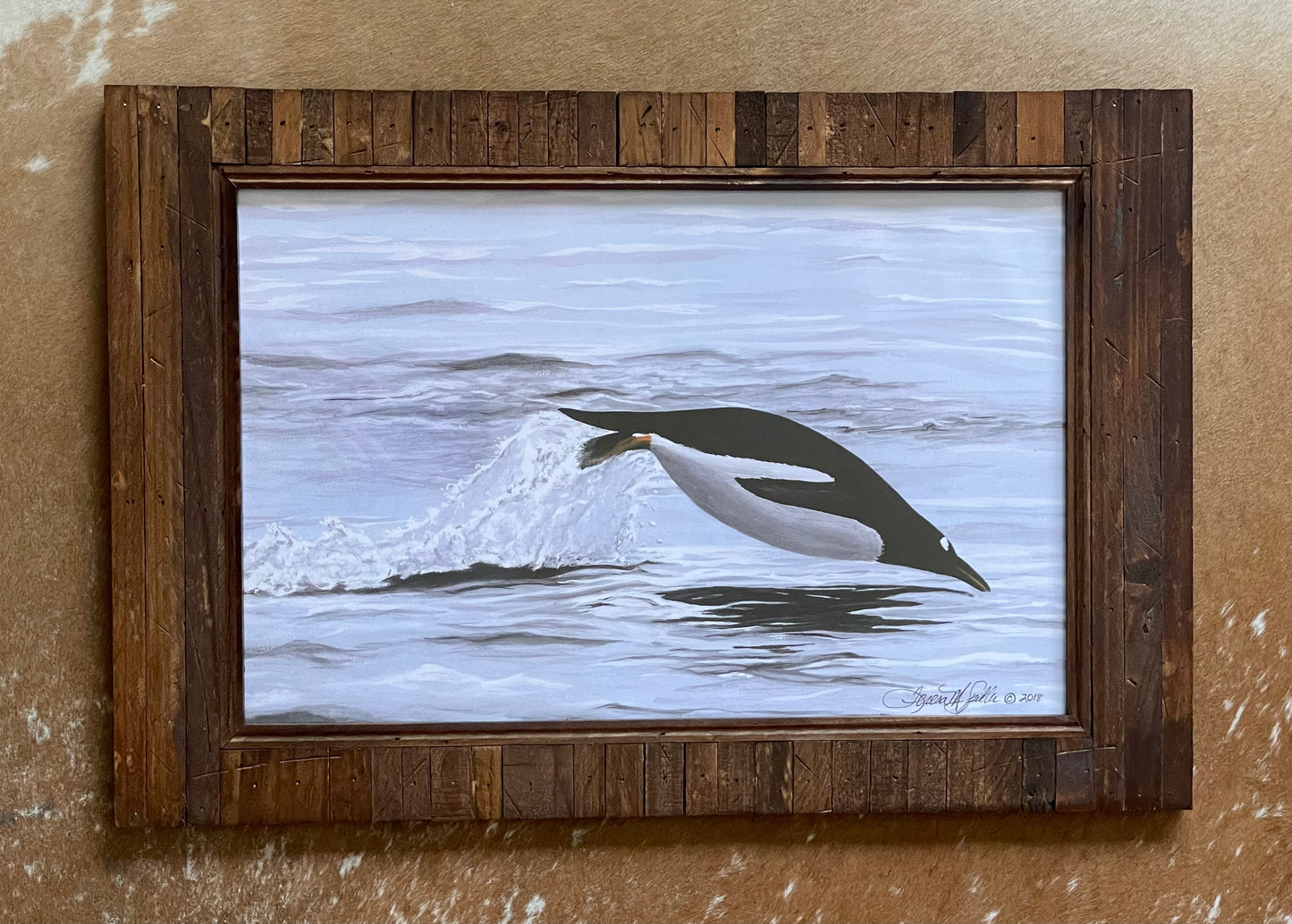 "Playful Penguin" 11 x 17 Framed Print