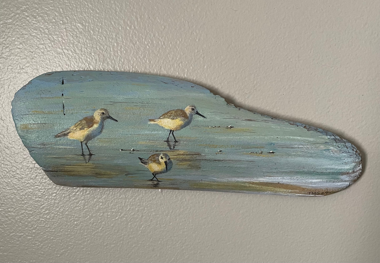 Ornaments-Decor 3 Sandpipers Driftwood