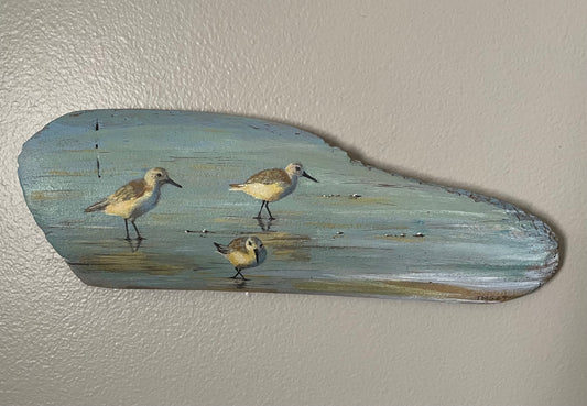 Ornaments-Decor 3 Sandpipers Driftwood