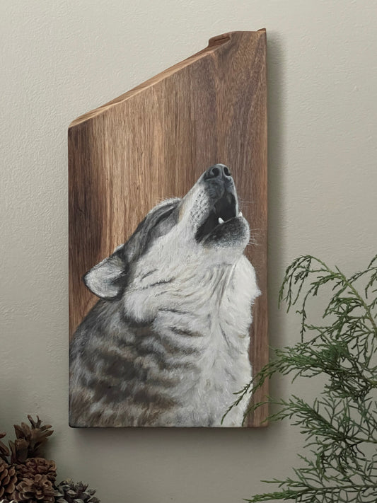 "Wolf Howling" Live Edge Wood