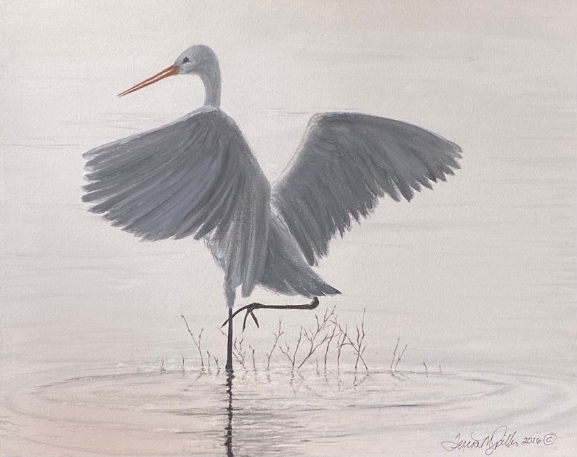 "Egret" 16"x20" Original